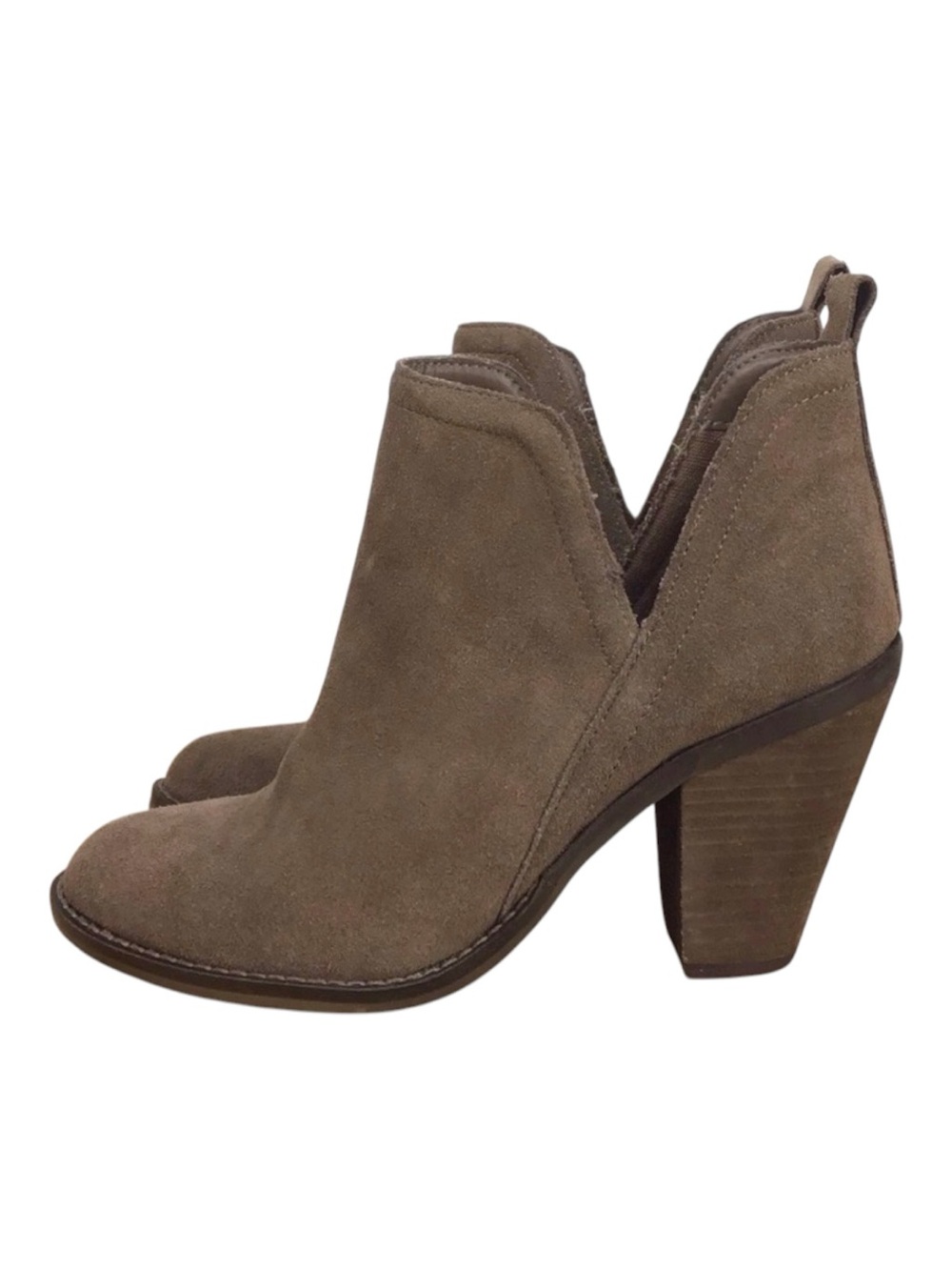 Nine West Siennago Taupe Suede Western Ankle Boots Pointed Toe Size 6